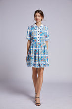 Load image into Gallery viewer, Tiled flower mini dress with beadwork
