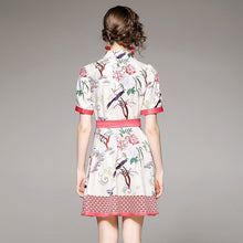 Load image into Gallery viewer, Birds in the trees mini dress with tie