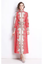 Load image into Gallery viewer, Paint the town red maxi dress