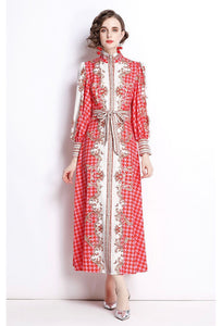 Paint the town red maxi dress