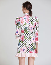 Load image into Gallery viewer, Dot To Dot Rose Mini Dress