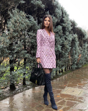 Load image into Gallery viewer, Light Pink Diamond Tile Blazer dress