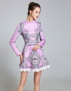 Lilac embellished Vintage Skater dress