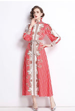Load image into Gallery viewer, Paint the town red maxi dress