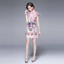 Load image into Gallery viewer, Castle on the hill with roses &amp; bow mini dress