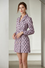Load image into Gallery viewer, Light Pink Diamond Tile Blazer dress