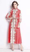 Load image into Gallery viewer, Paint the town red maxi dress