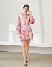 Load image into Gallery viewer, Thistle &amp; flower pink mini dress *WAS £135*
