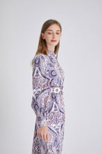 Load image into Gallery viewer, Purple Paisley Montage maxi dress