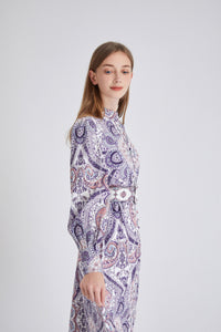 Purple Paisley Montage maxi dress