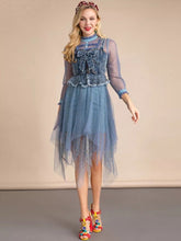 Load image into Gallery viewer, Blue denim bralette tulle dress