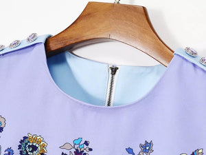 "The violet tree flowering" sleeveless dress