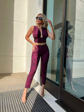 Load image into Gallery viewer, Maroon Leopard Luxe two piece set