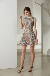 The Ornate bauble sleeveless skater dress