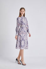 Load image into Gallery viewer, Purple Paisley Montage maxi dress