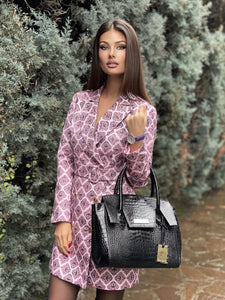 Light Pink Diamond Tile Blazer dress