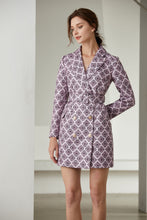 Load image into Gallery viewer, Light Pink Diamond Tile Blazer dress