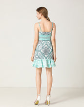 Load image into Gallery viewer, Turquoise square neck strappy dress  sample sale