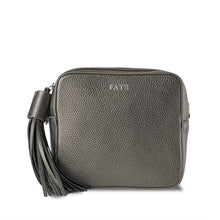 Load image into Gallery viewer, Gunmetal Grey Vegan Leather Cross Body Bag ThreeSixFive