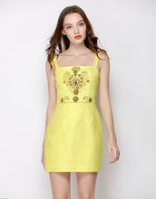 Load image into Gallery viewer, Sunshine Embellished Strappy Mini Dress