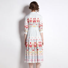 Load image into Gallery viewer, Tiptoe through the tulips midi dress with belt