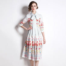 Load image into Gallery viewer, Tiptoe through the tulips midi dress with belt