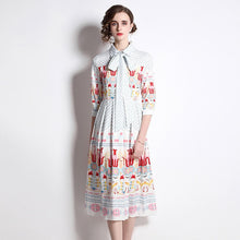 Load image into Gallery viewer, Tiptoe through the tulips midi dress with belt