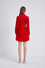 Load image into Gallery viewer, Crimson button up mini dress