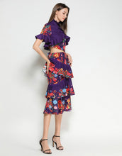 Load image into Gallery viewer, purple dress with floral print sample sale