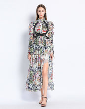 Load image into Gallery viewer, Floral blossom with lace maxi dress