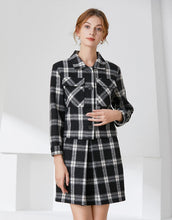 Load image into Gallery viewer, Black and white check two piece set