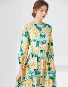 Yellow hydrangea midi dress *WAS £145*