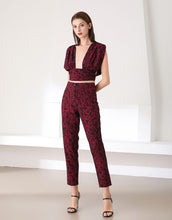 Load image into Gallery viewer, Maroon Leopard Luxe two piece set