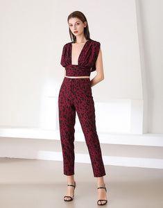 Maroon Leopard Luxe two piece set