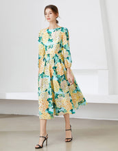 Load image into Gallery viewer, Yellow hydrangea midi dress *WAS £145*
