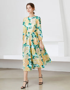 Yellow hydrangea midi dress *WAS £145*