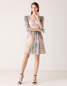 Multi print floral mini dress Sample sale