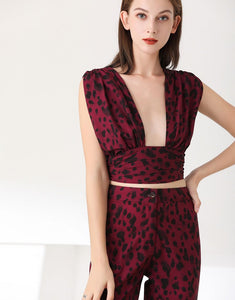 Maroon Leopard Luxe two piece set