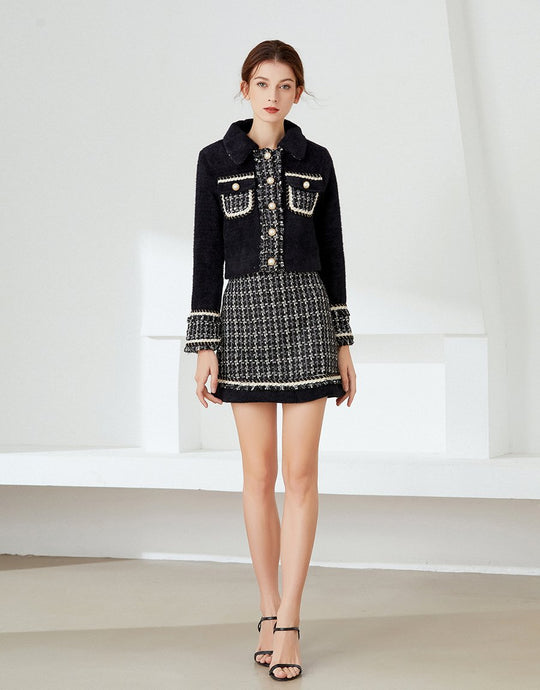 Checked tweed set sample sale