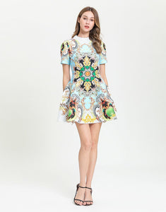 Sun and star emblem skater dress