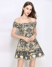 Load image into Gallery viewer, Floral Daze Bardot skater dress