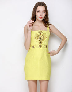 Sunshine Embellished Strappy Mini Dress