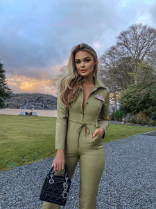 Green Leopard Boiler Suit