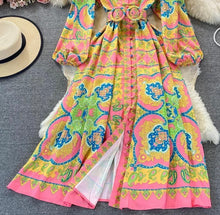 Load image into Gallery viewer, Eccentric Bright long sleeve maxi dress
