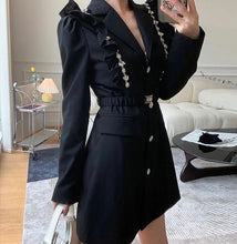 Load image into Gallery viewer, Drip with diamante black blazer dress