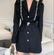 Load image into Gallery viewer, Drip with diamante black blazer dress