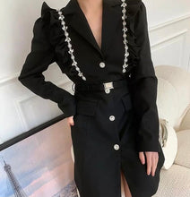 Load image into Gallery viewer, Drip with diamante black blazer dress