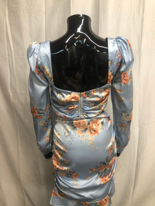 Blue flower two piece set sample sale