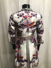 Load image into Gallery viewer, white patterned with bow long sleeve dress sample sale