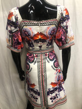 Load image into Gallery viewer, white patterned with bow short sleeve dress sample sale